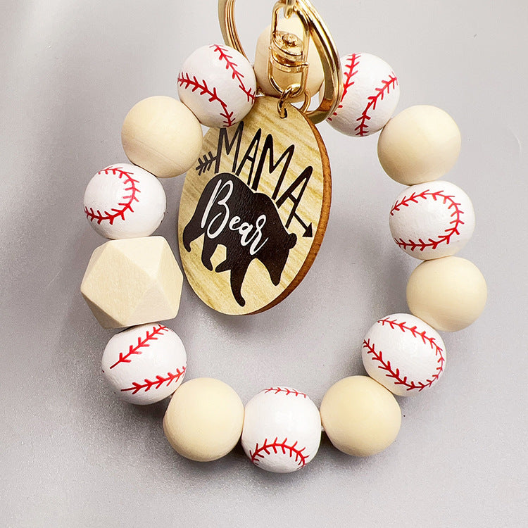 Wholesale sports style football basketball baseball and other wooden beads beaded polar bear